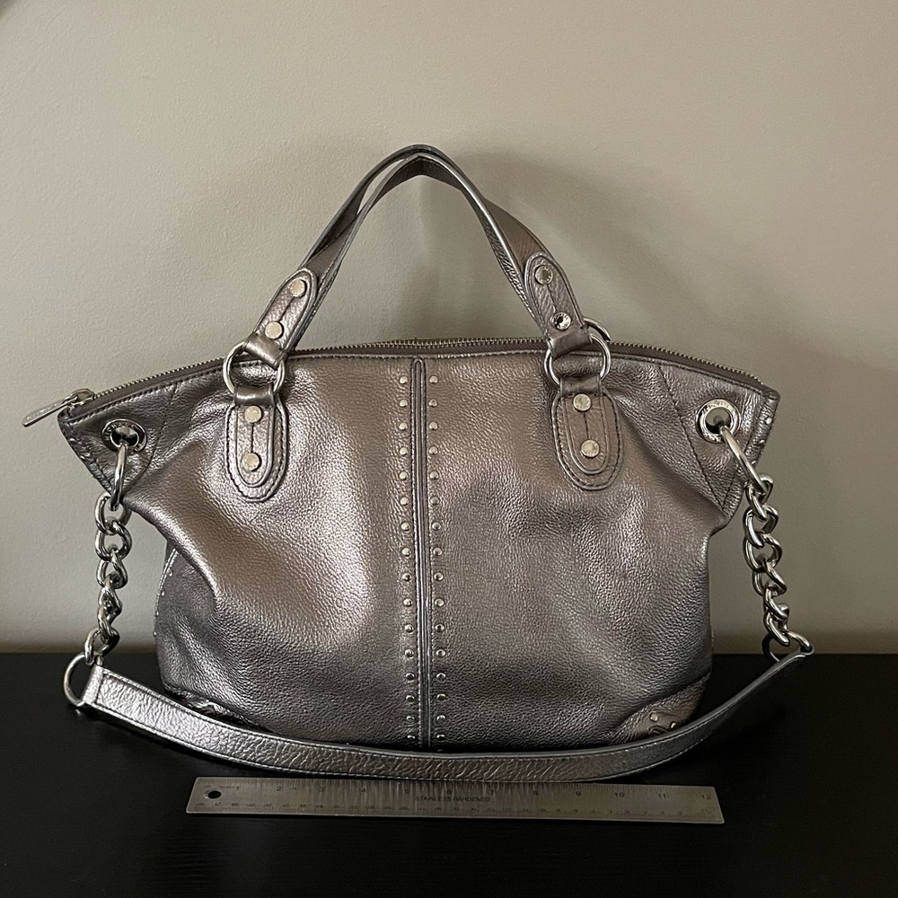 Michael Kors leather purse silver chain
